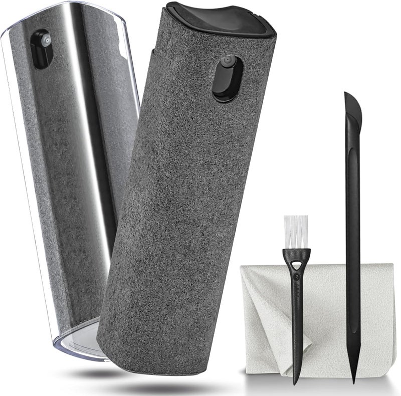 walrfid 2 Pack Computer Screen Cleaner, MacBook Screen Cleaner Spray and Wipe, Electronic Computer Laptop Cleaning Kit for iPad Pro, iPhone, Smartphone, Monitor, Car Display, Tablet, TV Screens, Grey - Image 1